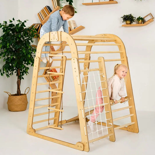 6in1 Indoor Wooden Playground for Children + Swings Set + Slide Board