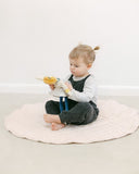 Stone Washed Linen Quilted Play Mat - Play. Learn. Thrive. ™