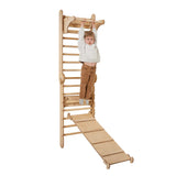 3in1 Wooden Swedish Wall / Climbing Ladder for Children + Swing Set + Slide Board