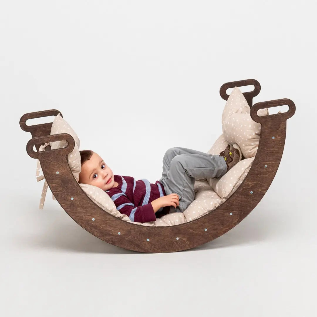 Climbing Arch Chocolate + Cushion - Montessori Climbers for Toddlers - Play. Learn. Thrive. ™