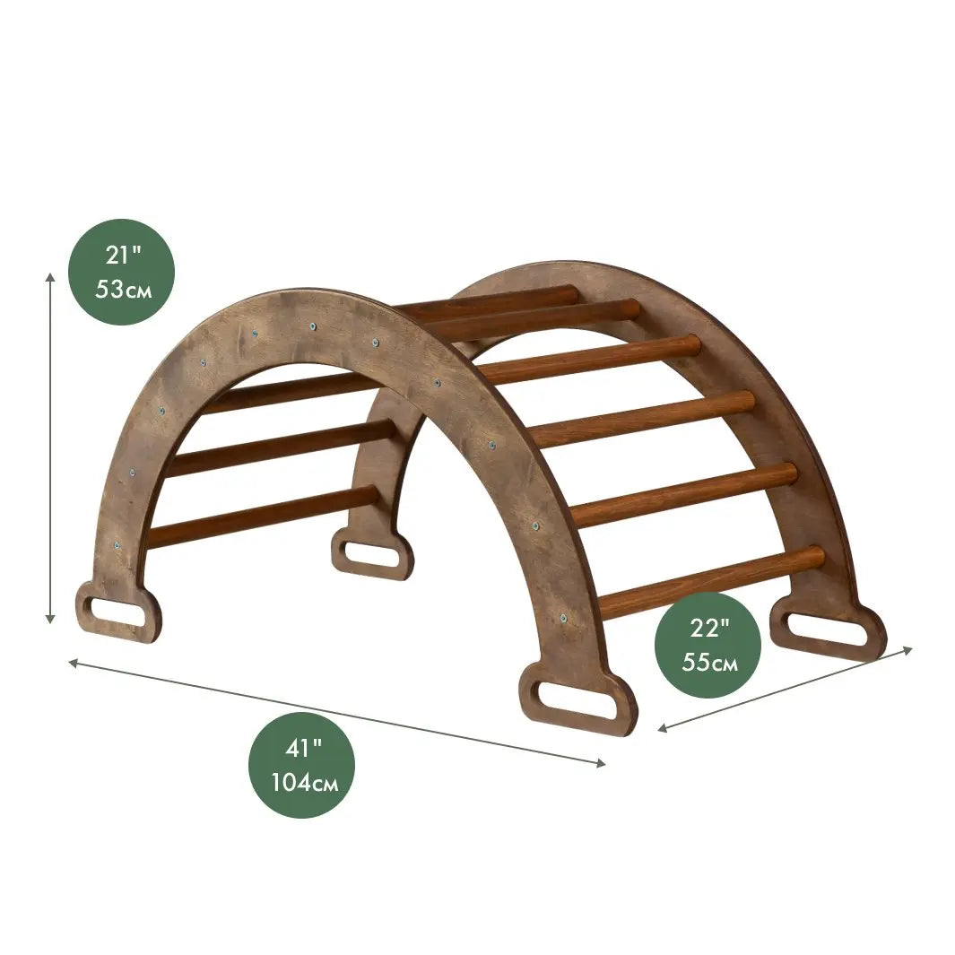 Climbing Arch Chocolate + Cushion - Montessori Climbers for Toddlers - Play. Learn. Thrive. ™