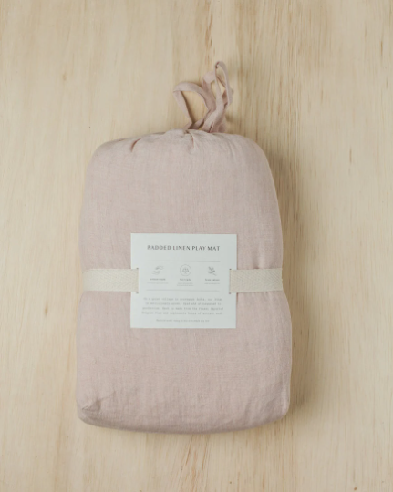 Stone Washed Linen Quilted Play Mat - Play. Learn. Thrive. ™