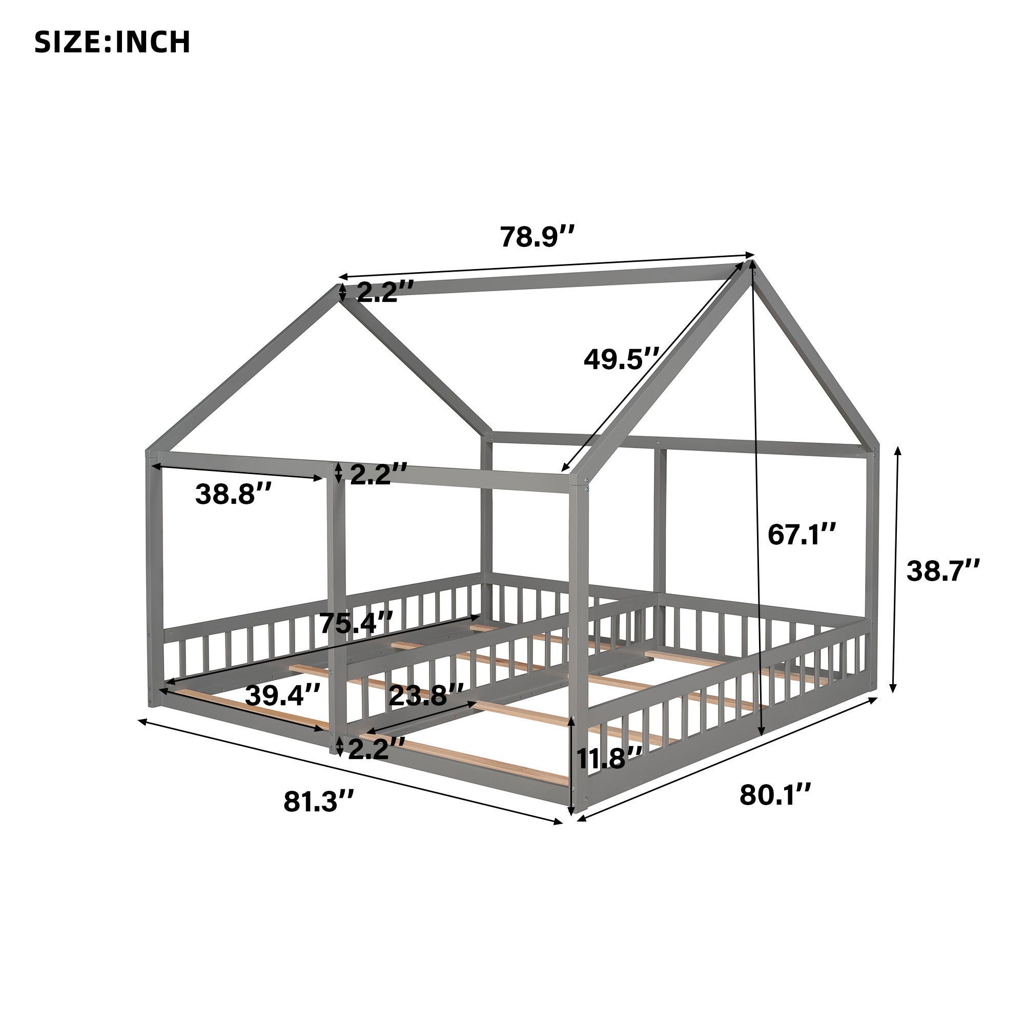 Twin Size House Platform Beds - Two Shared Beds - Play. Learn. Thrive. ™