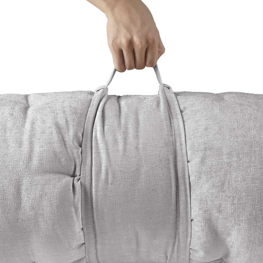 Poly Chenille Lounge Floor Pillow Cushion in Grey - Play. Learn. Thrive. ™