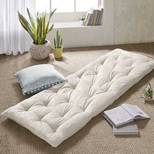 Poly Chenille Lounge Floor Pillow Cushion in Ivory - Play. Learn. Thrive. ™