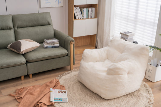 Soft Tufted Teddy Foam Bean Bag Chair - Play. Learn. Thrive. ™