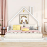 Full Size Wood Floor Bed with House-Shaped Headboard - Play. Learn. Thrive. ™