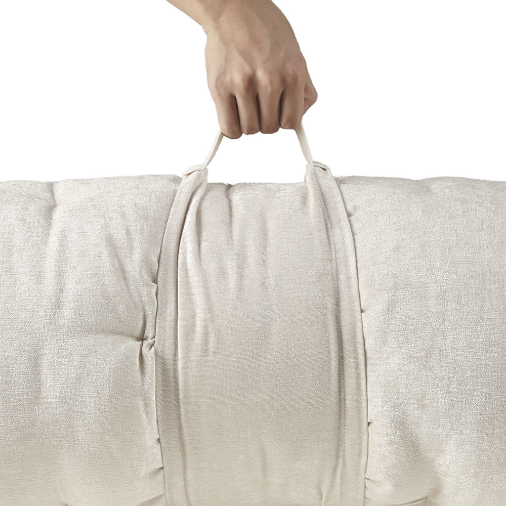 Poly Chenille Lounge Floor Pillow Cushion in Ivory - Play. Learn. Thrive. ™