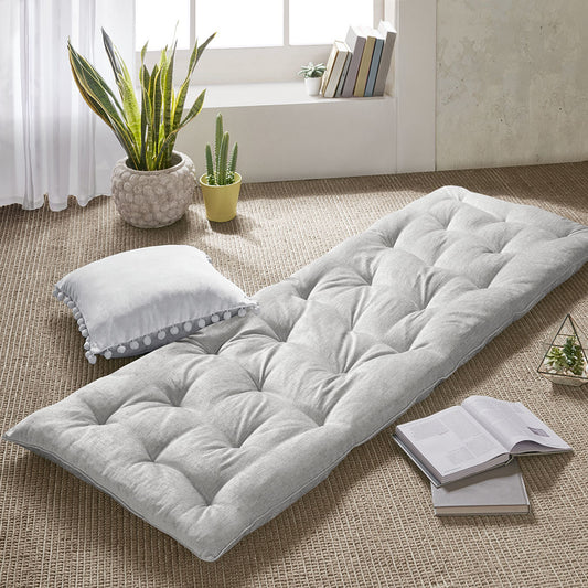 Poly Chenille Lounge Floor Pillow Cushion in Grey - Play. Learn. Thrive. ™