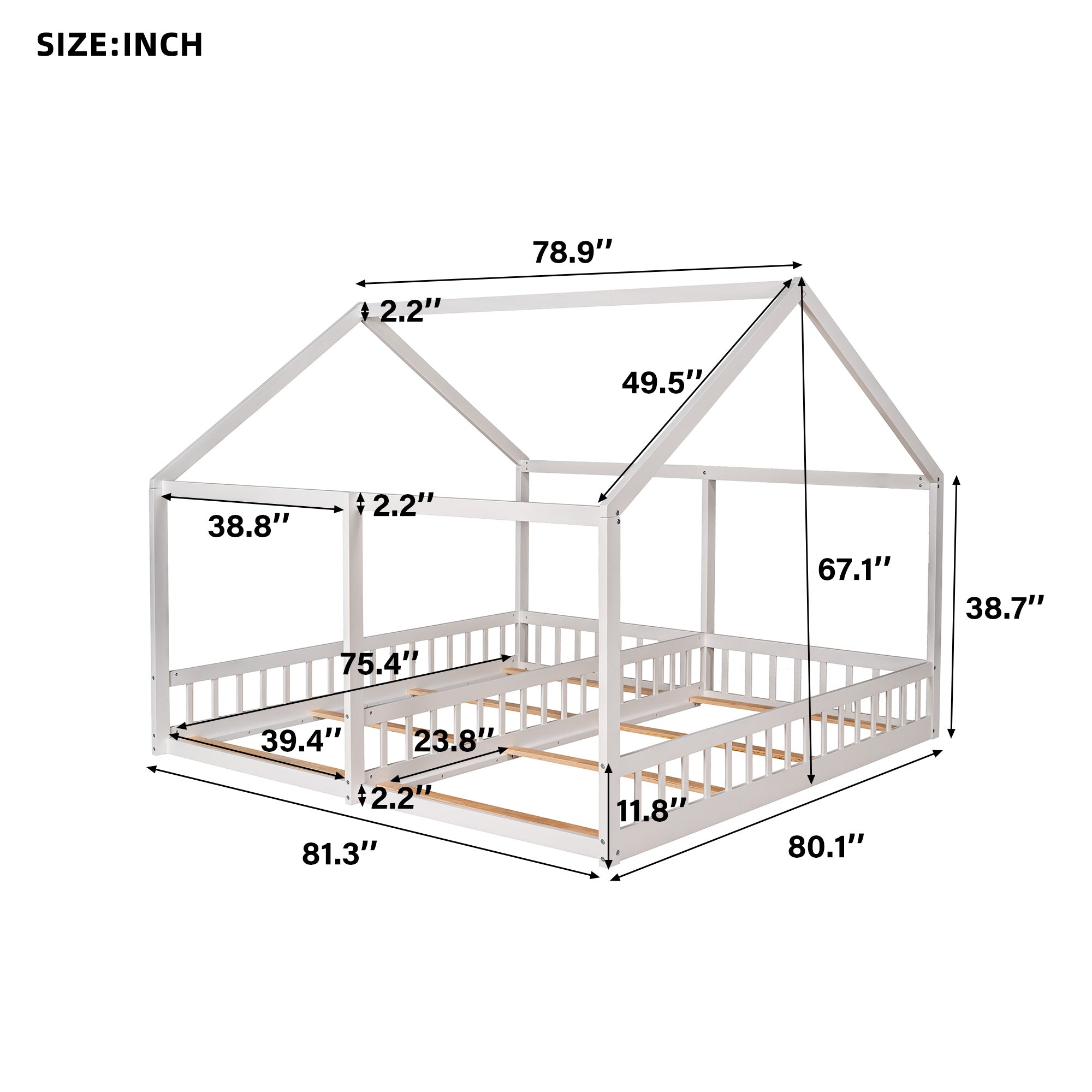 Twin Size House Platform Beds - Two Shared Beds - Play. Learn. Thrive. ™