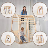 6in1 Indoor Wooden Playground for Children + Swings Set + Slide Board