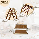 3in1 Montessori Climbing Set: Triangle + Arch/Rocker + Slide Board – Chocolate