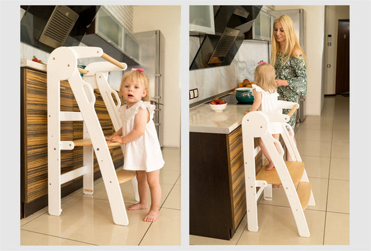 Kitchen helper stool Toddler Tower Montessori Helper Tower Kids chair Foldable kids chair